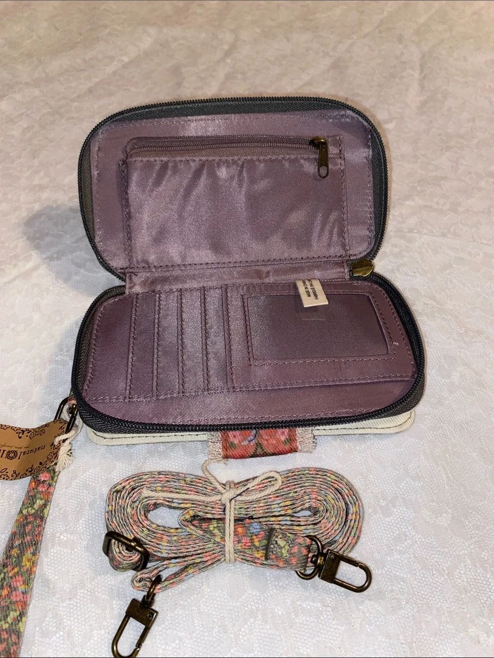 NATURAL LIFE Multicolor Floral Crossbody Wallet with Detachable Strap - Picture 2 of 8